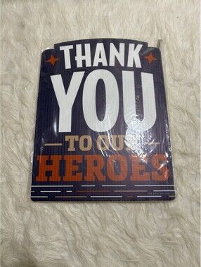 Patriotic Yard Sign Thank You To Our Heroes Decoration Red White Blue New
